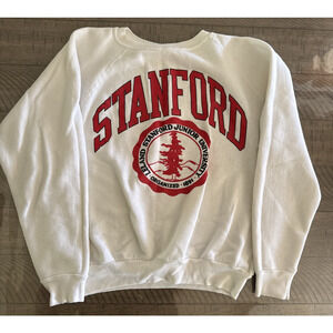 Vintage Stanford University Discus Athletic Sweatshirt Red White Size L